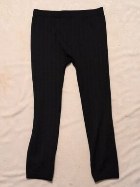 Avenue woman's Fleeced Lined Textured Black Leggings size M/L